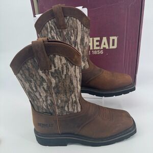 NEW Redhead Pinedale Bottomlands Boots MENS Camo Brown Pull On Square Toe 9.5